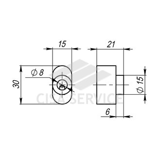 Вертушка на цилиндр  CB-S-CP-8 хром