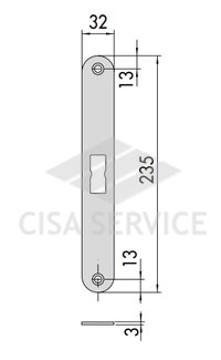 1.07073.20.0 Cisa Ответная планка для накладной УАВ антипаника для 43110 и 43130