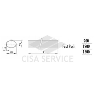 1.07007.13.0 Cisa Горизонтальная штанга (овальная труба) L=900 мм, красный