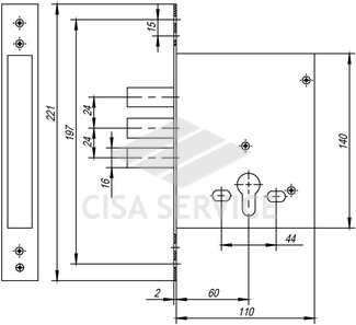 56426 Blockator Cisa Корпус замка