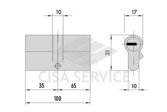 0Q311.22.0.12.C5 Cisa Asix P8 PRO цилиндр 100 (35x65) кл/кл (никель)