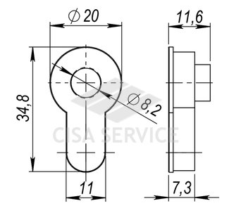 Вставка под шток для CYLINDER коричневая бронза