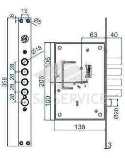 2403UCR0328S67 Securemme Замок сувальдный 2403 Securmap (1+5кл)