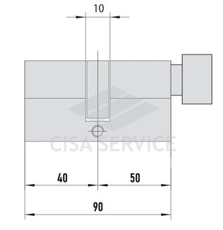 3100PCS50401X5 К1 Securemme Цилиндровый механизм с перекодировкой 90мм(40х50) ключ/вертушка, никель