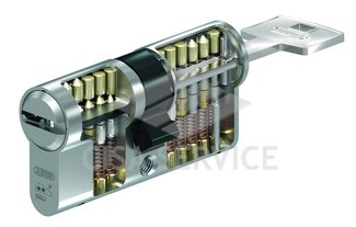 M12R410 ABUS цилиндровый механизм 90мм(30х60) ключ/ключ (никель)