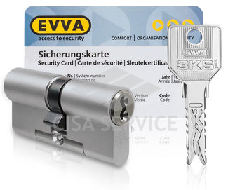 EVVA 3KS Цилиндровый механизм 62мм (31х31) ключ/ключ, никель