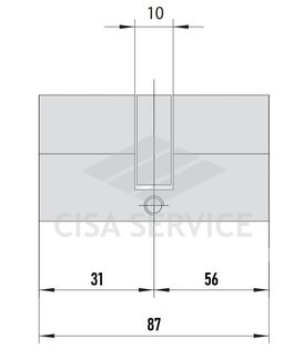 EVVA 3KS Цилиндровый механизм 87мм (31х56) ключ/ключ, никель