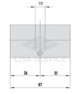 EVVA 3KS Цилиндровый механизм 87мм (36х51) ключ/ключ, никель