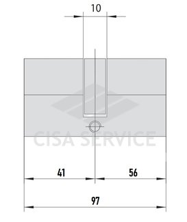 EVVA 3KS Цилиндровый механизм 97мм (41х56) ключ/ключ, никель