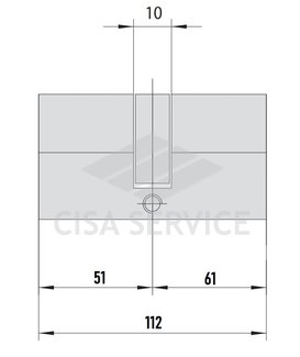 EVVA 3KS Цилиндровый механизм 112мм (51х61) ключ/ключ, никель