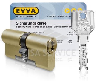 EVVA 3KS Цилиндровый механизм 102мм (51х51) ключ/ключ, латунь