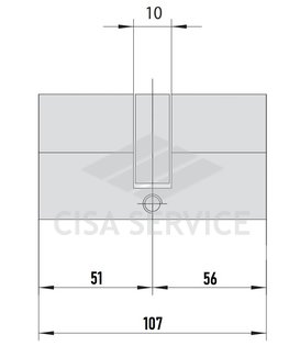 EVVA 3KS Цилиндровый механизм 107мм (51х56) ключ/ключ, латунь