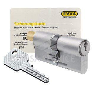 EVVA EPS Цилиндровый механизм 77мм (31х46) ключ/вертушка, никель