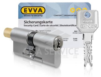 EVVA 3KS Цилиндровый механизм 102мм (31х71) ключ/вертушка, никель