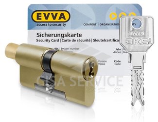 EVVA 3KS Цилиндровый механизм 107мм (46х61) ключ/вертушка, латунь