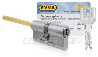 EVVA 3KS Цилиндровый механизм 107мм (76х31) ключ/длинный шток, никель