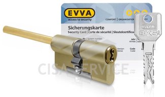 EVVA 3KS Цилиндровый механизм 97мм (66х31) ключ/длинный шток, латунь