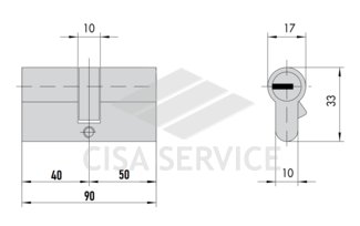 3200CCS40501X5 K2 Securemme Цилиндровый механизм с перекодировкой 90мм(40х50) ключ/ключ, никель