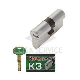 K30C0703535C15 K3 Securemme Цилиндровый механизм с перекодировкой 70мм(35х35) ключ/ключ, никель