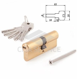 ABUS D6MM 35/45 KD W/5 LONG KEY цилиндровый механизм 80мм(35х45) ключ/ключ (латунь)