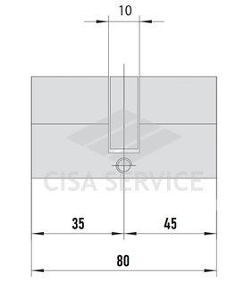 ABUS D6MM 35/45 KD W/5 LONG KEY цилиндровый механизм 80мм(35х45) ключ/ключ (латунь)