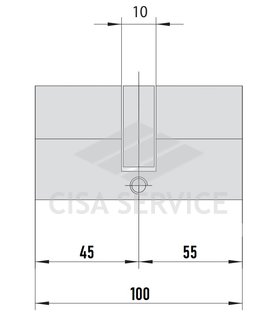 ABUS D6N 45/55 KD W/5 LONG KEY цилиндровый механизм 100мм(45х55) ключ/ключ (никель)