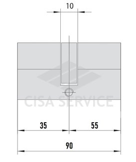 ABUS D6N 35/55 KD W/5 LONG KEY цилиндровый механизм 90мм(35х55) ключ/ключ (никель)