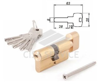 ABUS KD6MM Z40/K50 KD W/5 LONG KEY цилиндровый механизм 90мм(40х50) ключ/вертушка (латунь)