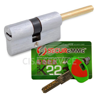 3220QCS30351X5 K22 Securemme Цилиндровый механизм с перекодировкой 65мм(35х30) ключ/дл.шток, никель