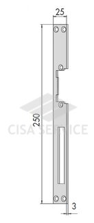 05001.00.0.12 Cisa Планка длинная для электрозащелки, никель