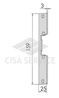 05005.00.0.12 Cisa Планка короткая для электрозащелки, никель