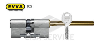 EVVA ICS Цилиндровый механизм 62мм (31х31) ключ/дл.шток, никель