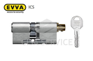 EVVA ICS Цилиндровый механизм 77мм (36х41) ключ/вертушка, никель