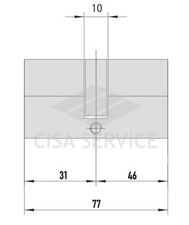 EVVA ICS Цилиндровый механизм 77мм (31х46) ключ/ключ, никель