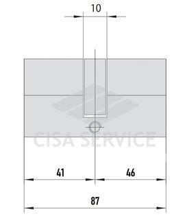 EVVA ICS Цилиндровый механизм 87мм (41х46) ключ/ключ, латунь