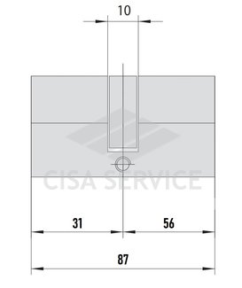 EVVA ICS Цилиндровый механизм 87мм (31х56) ключ/ключ, латунь