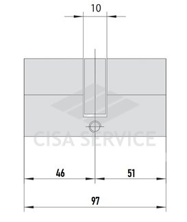 EVVA ICS Цилиндровый механизм 97мм (46х51) ключ/ключ, латунь