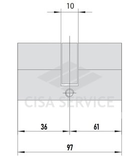 EVVA ICS Цилиндровый механизм 97мм (36х61) ключ/ключ, никель