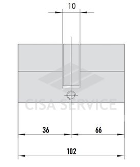 EVVA ICS Цилиндровый механизм 102мм (36х66) ключ/ключ, никель