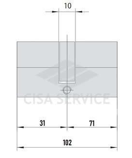 EVVA ICS Цилиндровый механизм 102мм (31х71) ключ/ключ, латунь