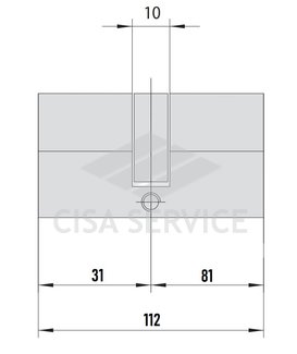 EVVA ICS Цилиндровый механизм 112мм (31х81) ключ/ключ, никель