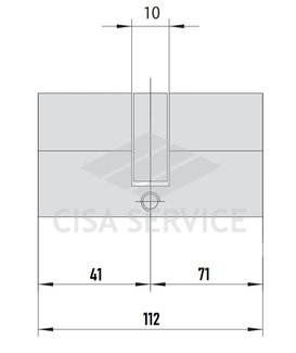 EVVA ICS Цилиндровый механизм 112мм (41х71) ключ/ключ, латунь