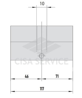 EVVA ICS Цилиндровый механизм 117мм (46х71) ключ/ключ, латунь