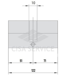 EVVA ICS Цилиндровый механизм 122мм (51х71) ключ/ключ, никель