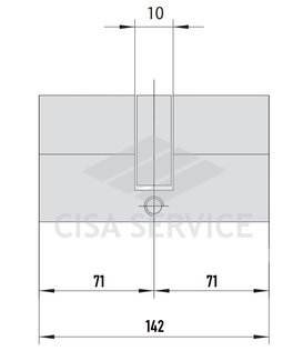 EVVA ICS Цилиндровый механизм 142мм (71х71) ключ/ключ, никель