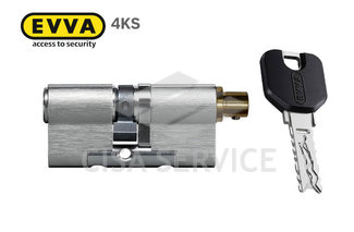 EVVA 4KS Цилиндровый механизм 77мм (36х41) ключ/вертушка, никель