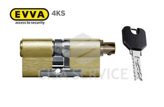 EVVA 4KS Цилиндровый механизм 77мм (36х41) ключ/вертушка, латунь