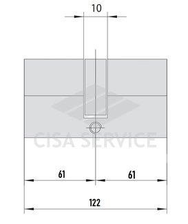 EVVA 4KS Цилиндровый механизм 122мм (61х61) ключ/ключ, никель