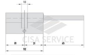 EVVA 4KS Цилиндровый механизм 112мм (81х31) ключ/дл.шток, никель