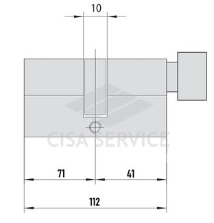 EVVA 4KS Цилиндровый механизм 112мм (71х41) ключ/вертушка, латунь